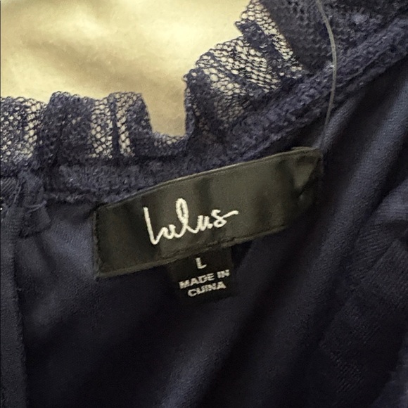 NWT Lulus Regal Radiance Navy Blue Tulle Bustier Midi Dress Latge - Picture 5 of 7